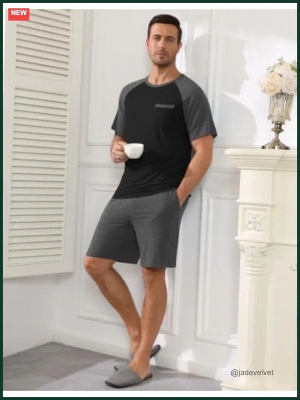 Men's Bamboo Viscose Short Sleeve Pajama Set